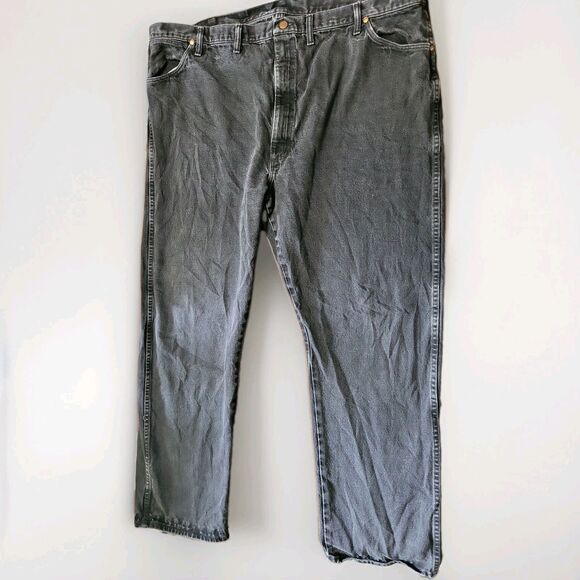Wrangler Other - Vintage 80s Wrangler 13MWZWK Black Cowboy Cut Jeans Made in USA 42x32 Distressed